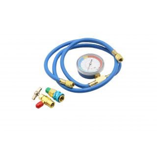 SET CARGA GARRAFAS LION AIR CON MANOMETRO MANIFOLD LLAVE ADAPTADORA Y ACOPLE