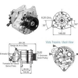 Alternador 14V Ford Ranger 2.5 2.8 Chev S10 M Benz Sprinter-NO-ANB080226