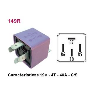 Relay Universal 12V 4 Terminales 40A Reforzado