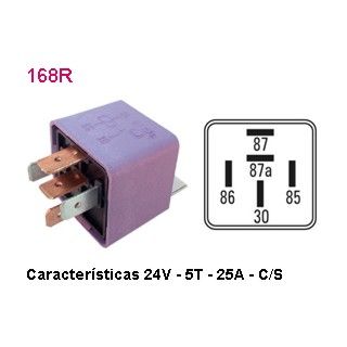 Relay Universal 24V 5 Terminales 25A Salida Doble Reforzada